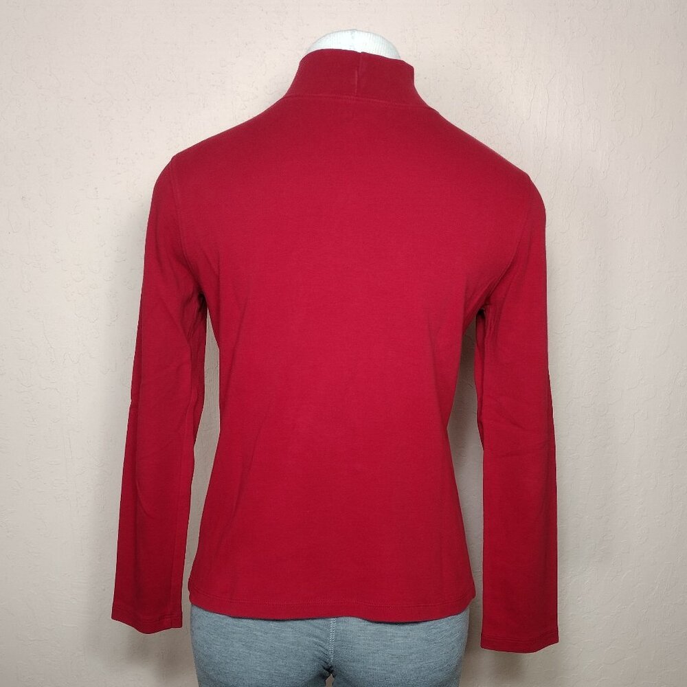 St. John's Bay Womens Classic Mock Neck, Long Sleeve T-Shirt - Picture 3 of 10